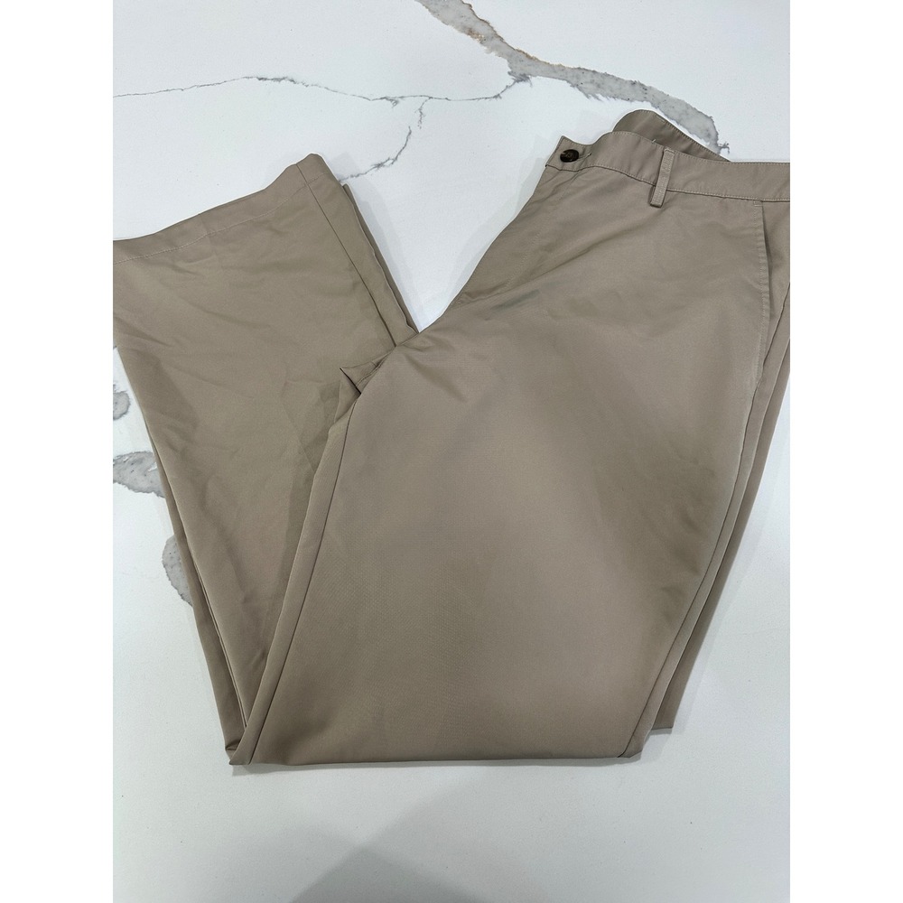 Adidas ClimaLite Golf Pants Flat Front Khaki Lightweight‎ 36x32